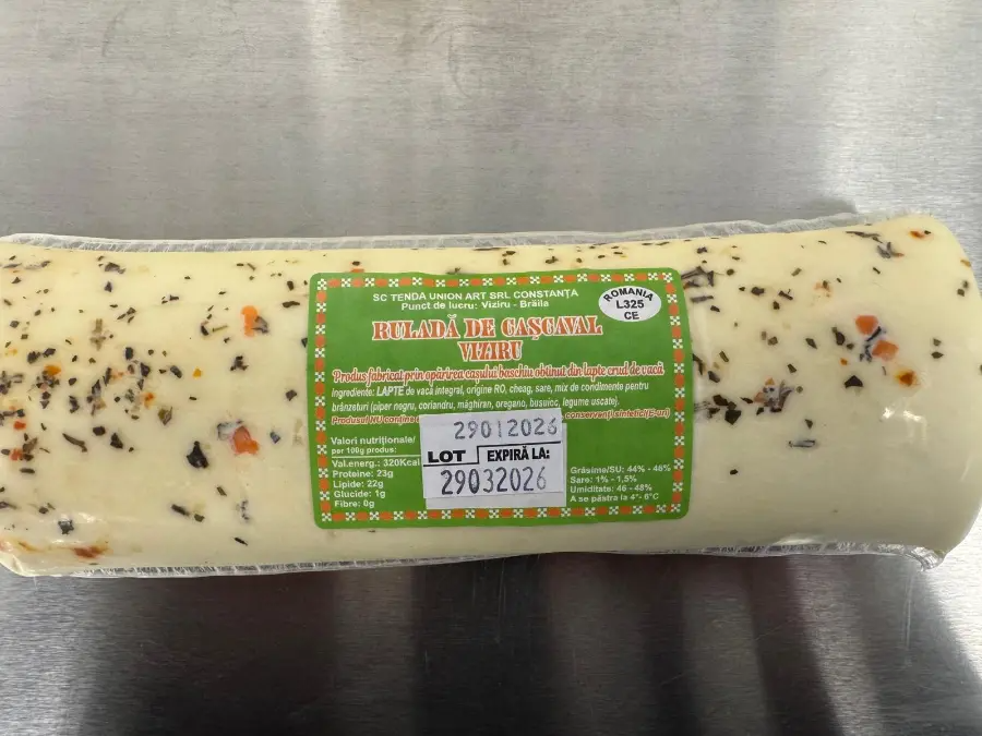 Ruladă de cașcaval din lapte de vacă Viziru, 500g