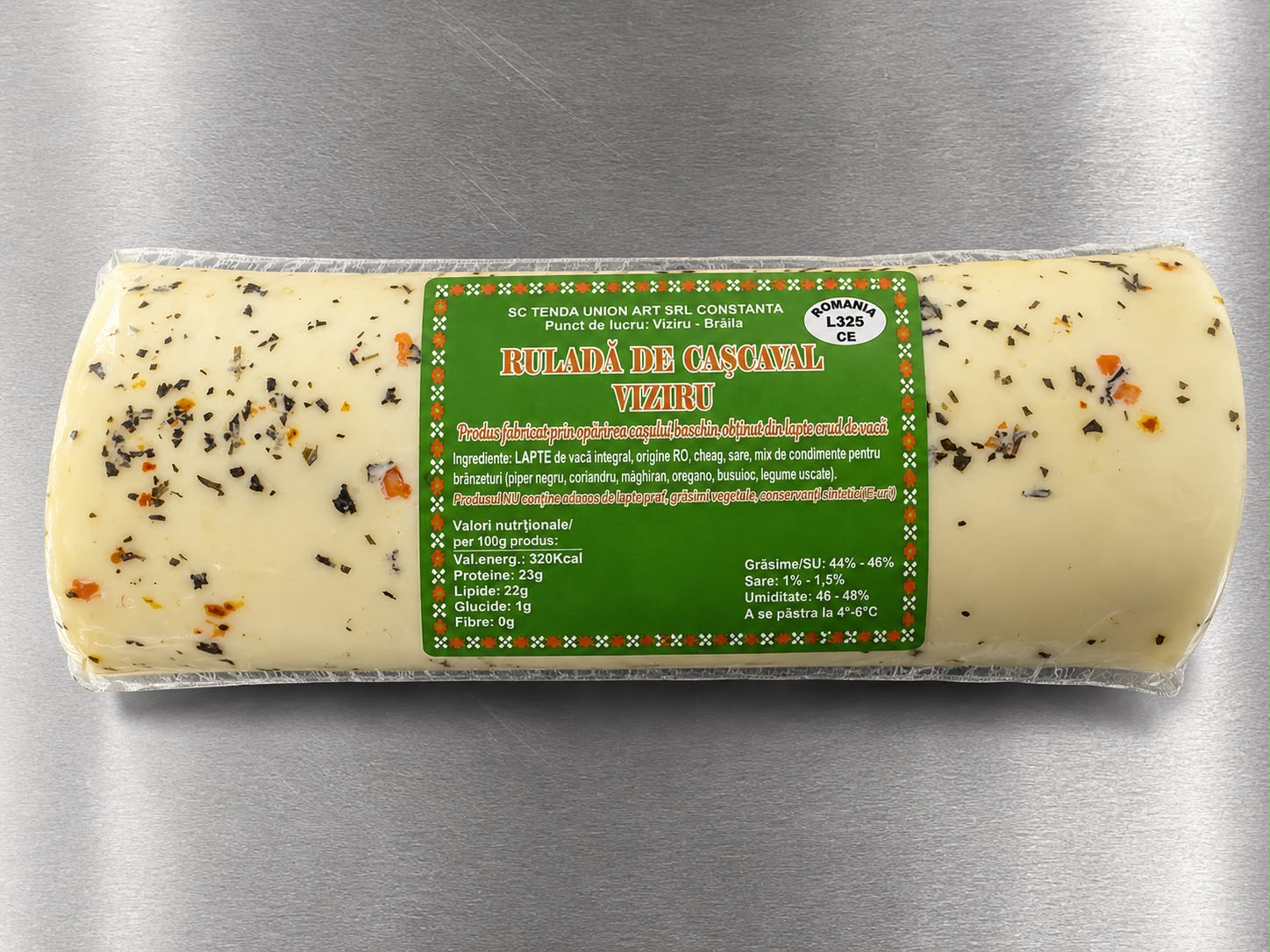 Ruladă de cașcaval din lapte de vacă Viziru, 500g