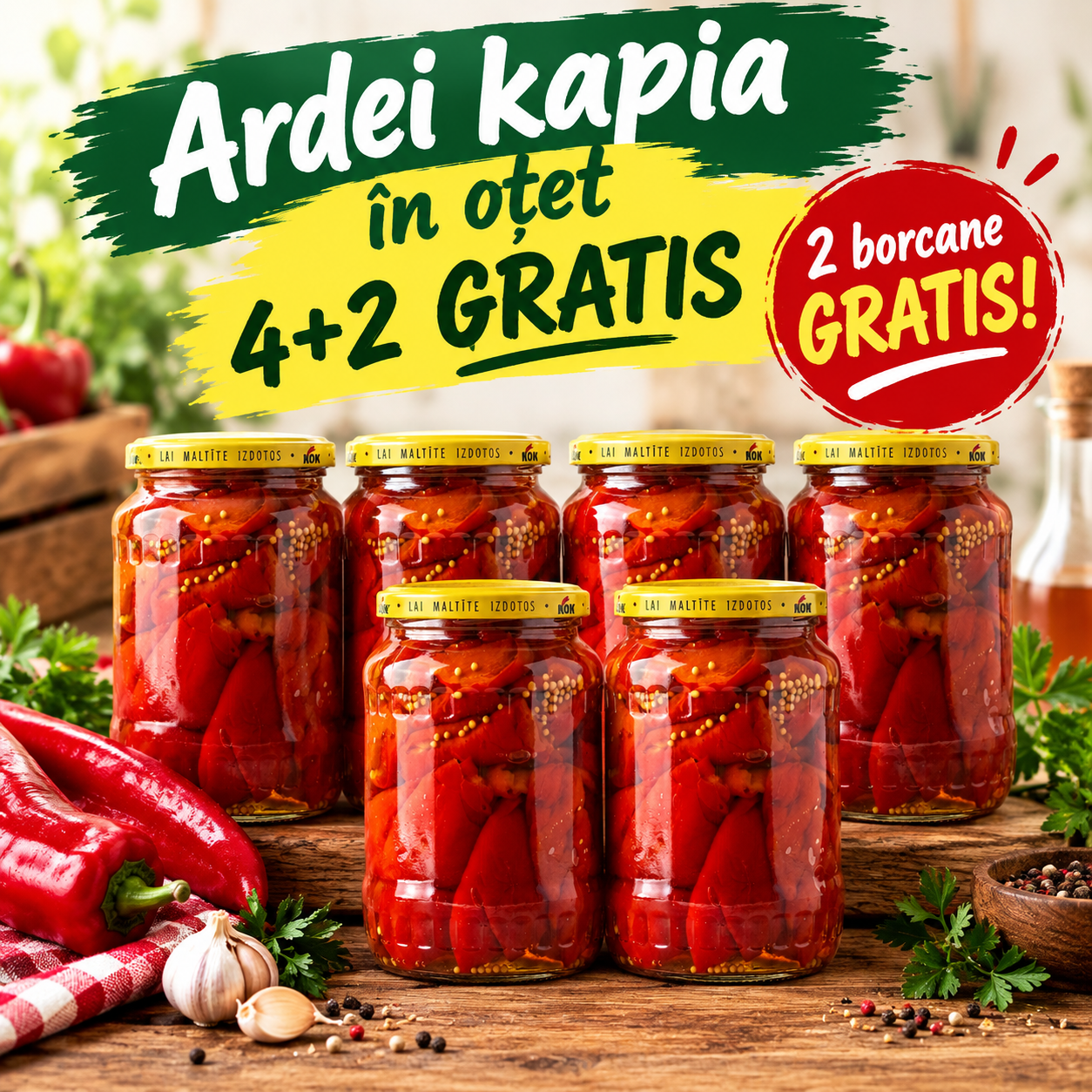PACHET 4+2 GRATIS ARDEI KAPIA IN OTET